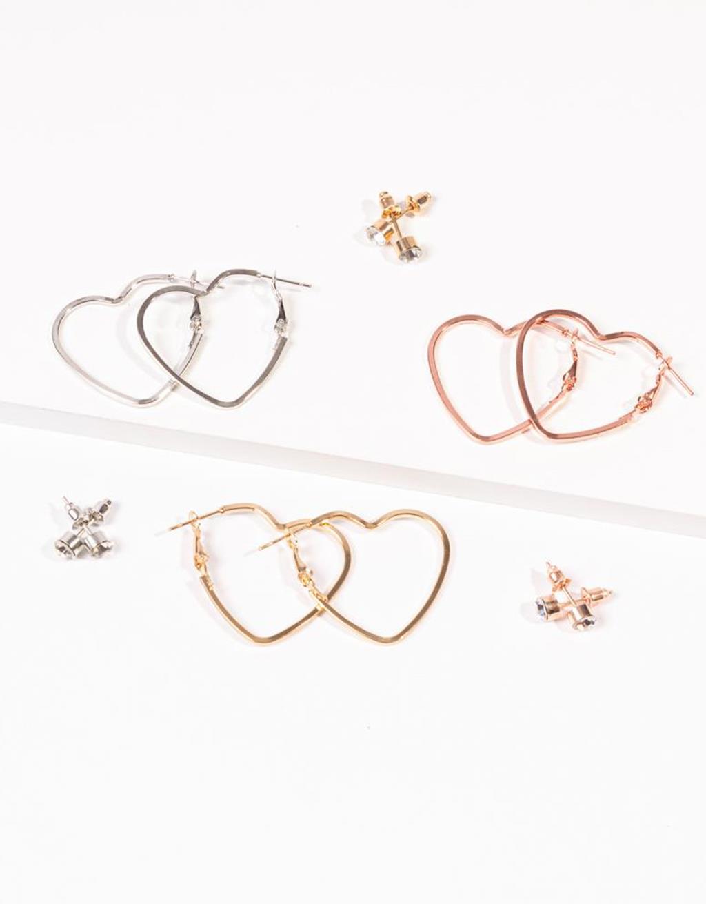 Aros set con corazon